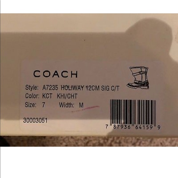 New Coach HOLIWAY Khaki Chestnut Boots - Size 7 - Picture 3 of 3